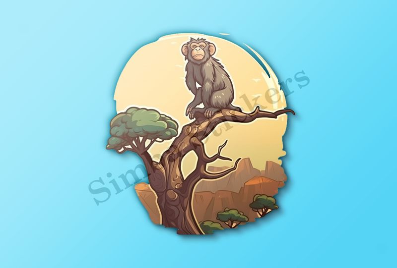 Baboon in a tree