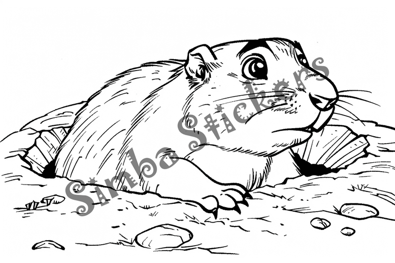 Colouring pages, bundle of groundhogs, 50 images