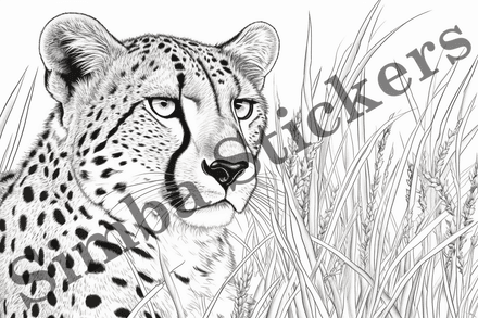 Colouring pages, Bundle of cheetahs, 10 images