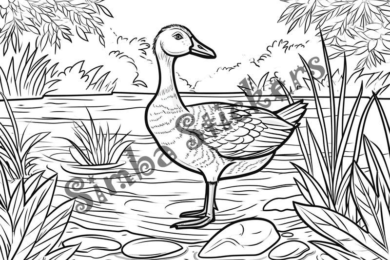 Colouring pages, bundle of geese, 25 images