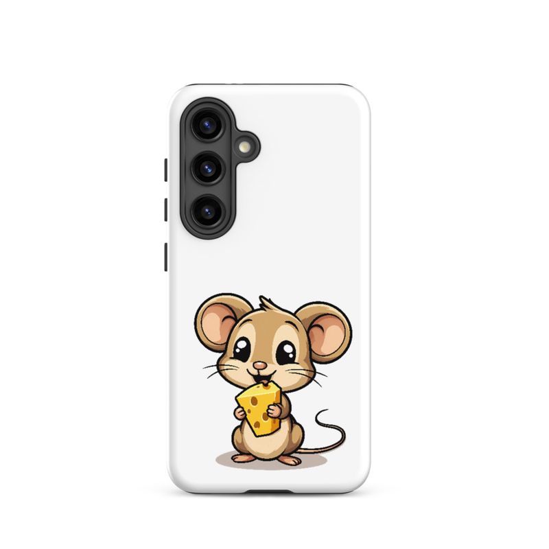 Tough Case for Samsung, Small Mouse happily licking large chunk of cheese, pqapy6