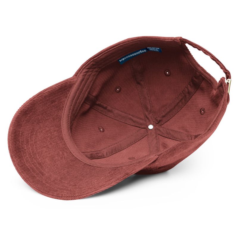 Vintage Corduroy Cap, Majestic lion face, outline art 