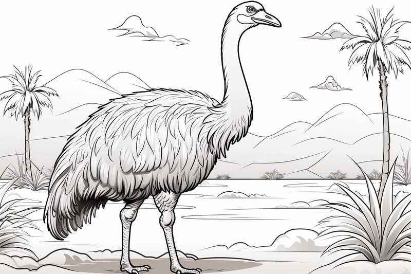 Colouring pages, Bundle of ostriches, 25 images