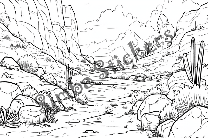 Colouring pages, bundle of Sahara Desert, 25 images 2