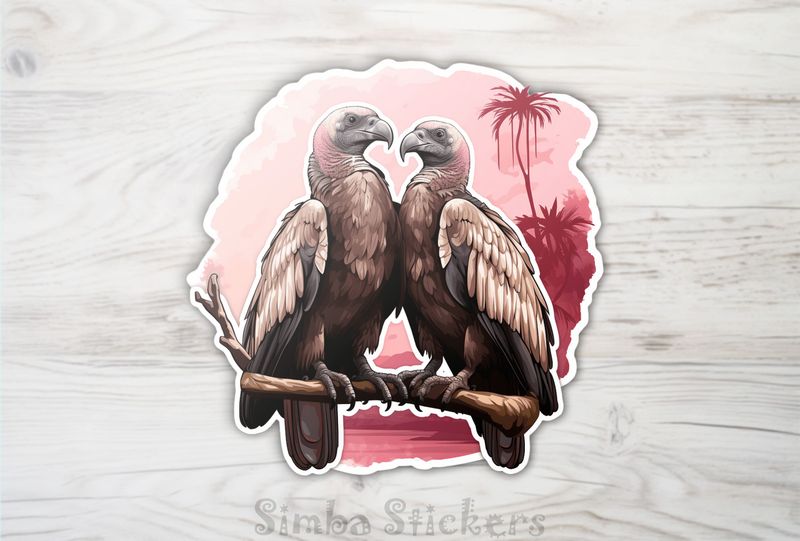Vultures in love at tropical beach, ptrnhh