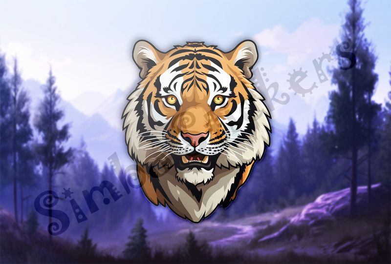Tiger face, slightly panting