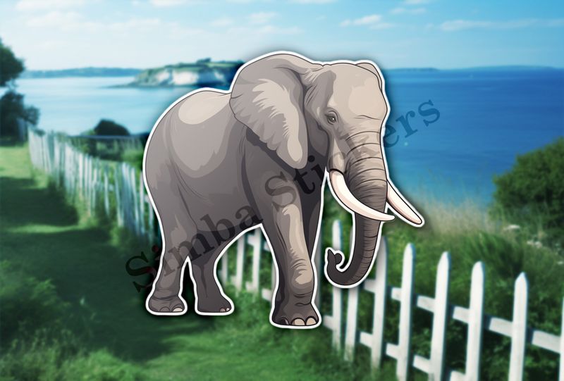 Elephant with partial side view