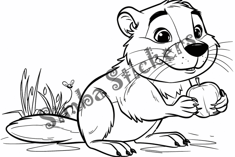 Colouring pages, bundle of beavers, 50 images