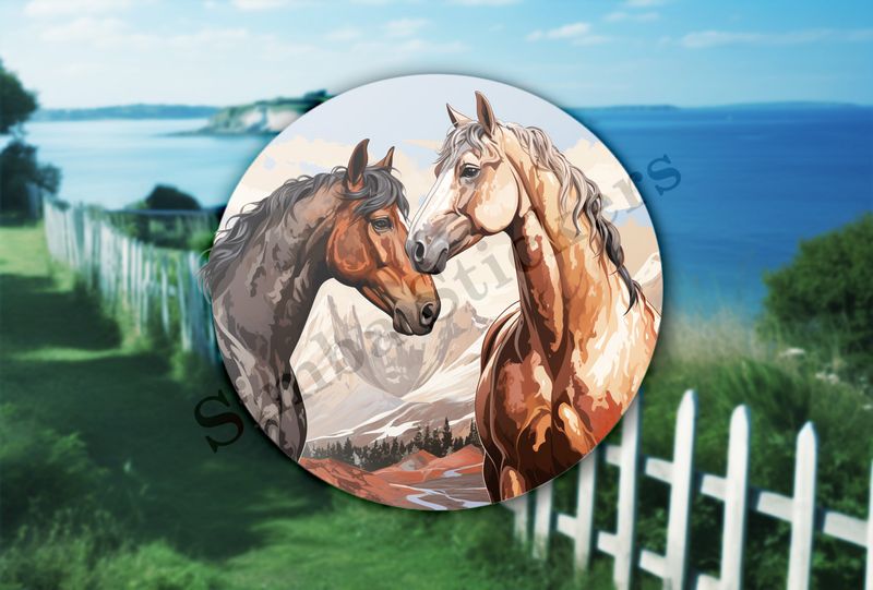 Horses nose-to-nose