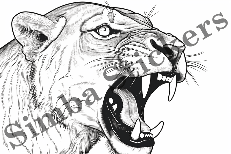 Colouring pages, Bundle of lions, 25 images