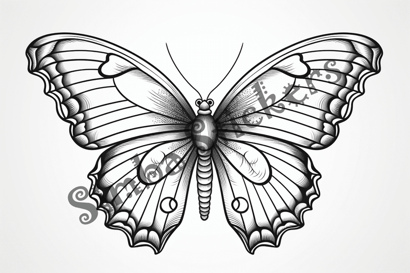 Colouring pages, bundle of single butterflies, 10 images