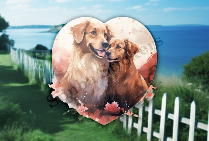 Dogs in love, watercolour