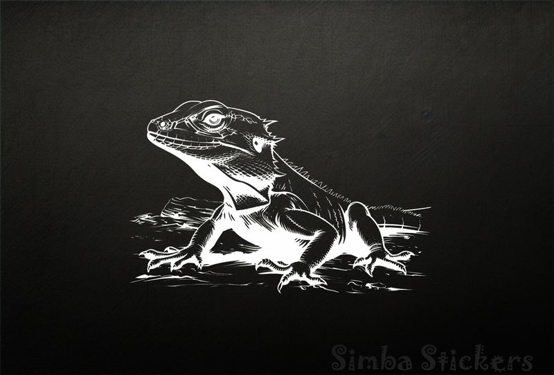 Lizard paying attention, outline art
