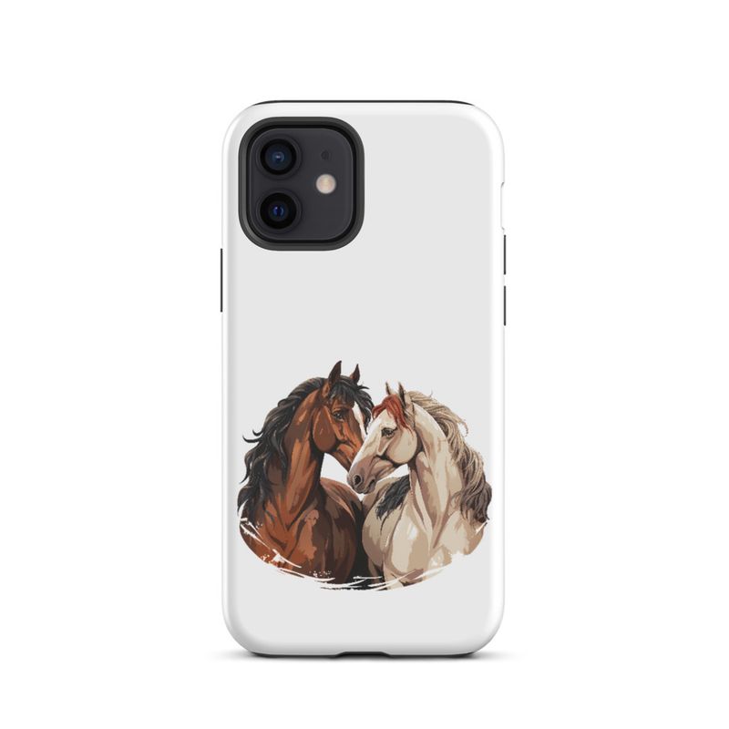 Tough Case for iPhone, Horses nose-to-nose, jbgjpy