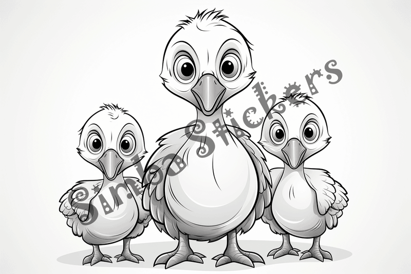 Colouring pages, bundle of turkeys, 50 images