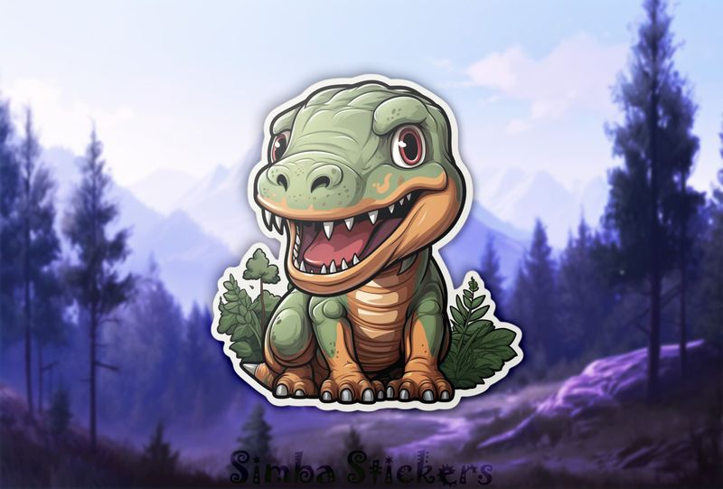 Happy green dinosaur child smiling