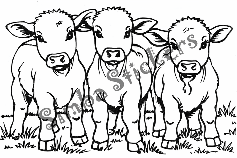 Colouring pages, bundle of cattle, 25 images