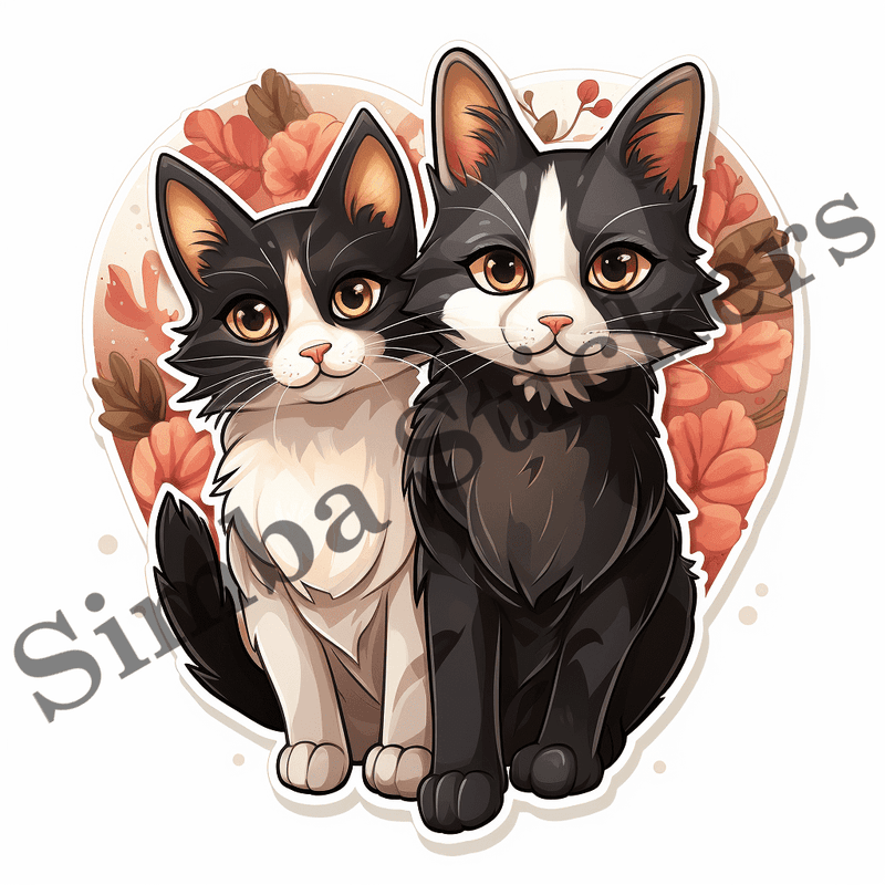 Japanese Bobtail cats cuddling, image set, 10 images