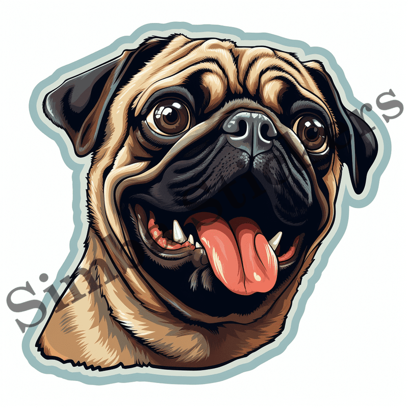 Pug dogs, image set, 10 images