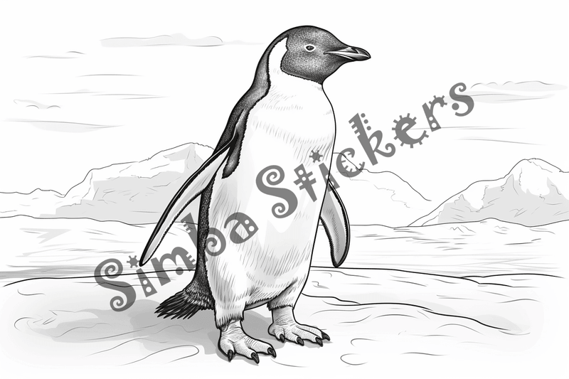 Colouring pages, bundle of penguins, 25 images