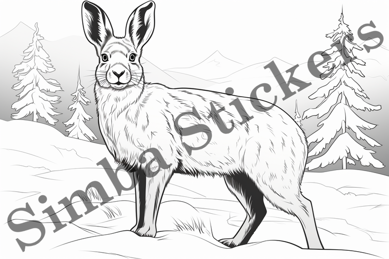 Colouring pages, Bundle of hares, 25 images