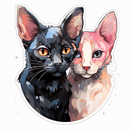 Oriental Shorthair cats in love, image set, 10 images