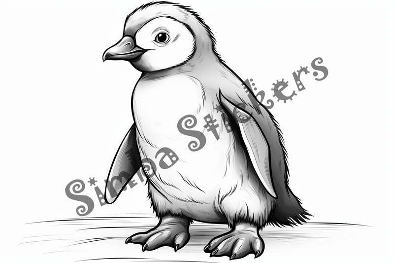 Colouring pages, bundle of penguins, 25 images