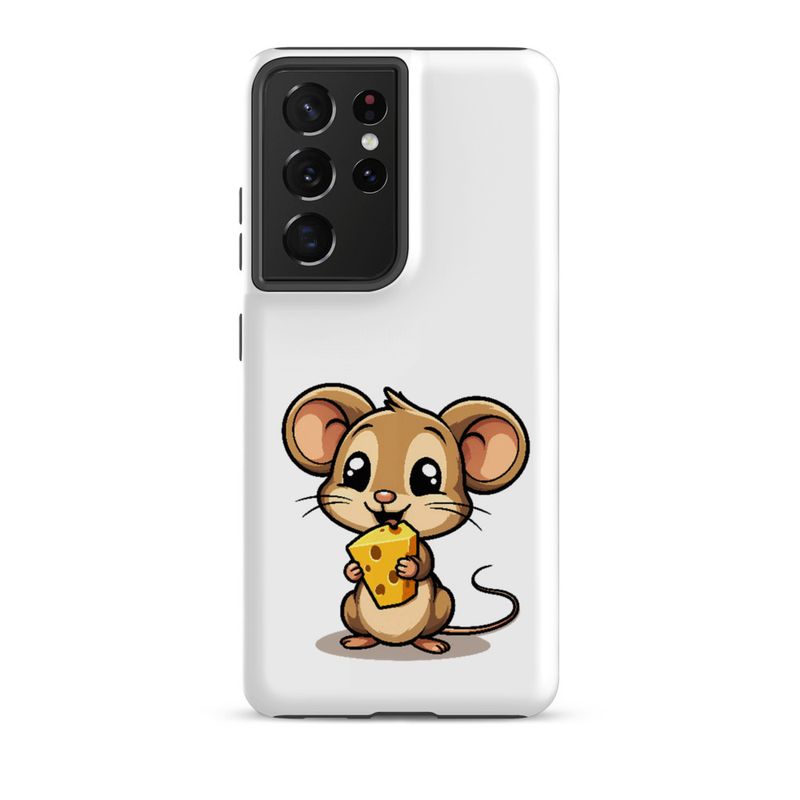 Tough Case for Samsung, Small Mouse happily licking large chunk of cheese, pqapy6