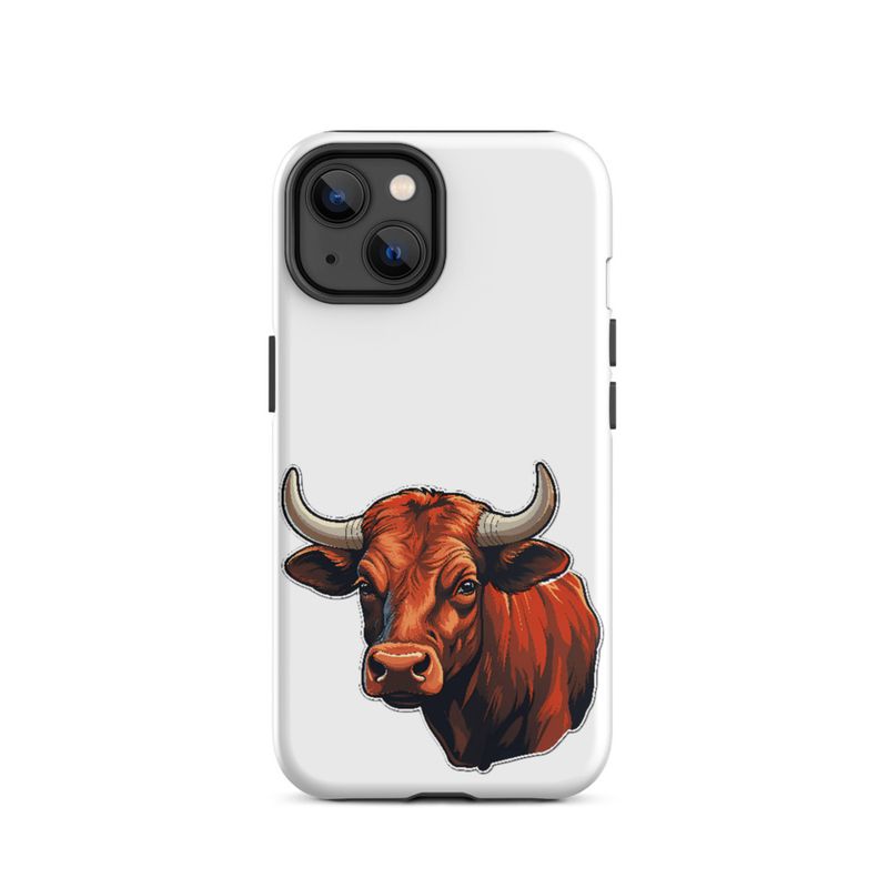 Tough Case for iPhone, Bull face, partial side view, bpor80