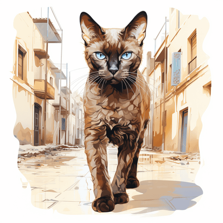 Burmese cats outdoors, image set, 10 images