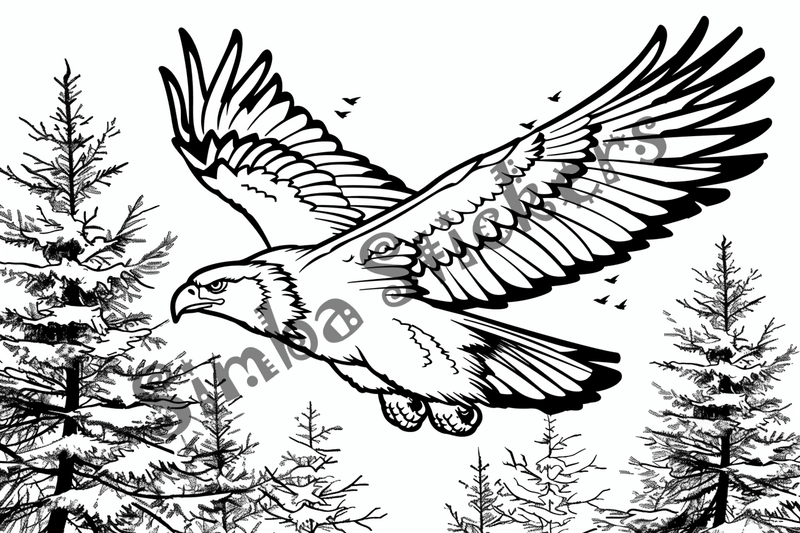 Colouring pages, bundle of eagles 2, 25 images