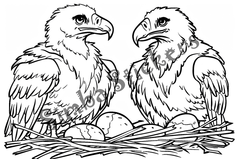 Colouring pages, bundle of vultures witch chicks, 10 images, z7jiwb