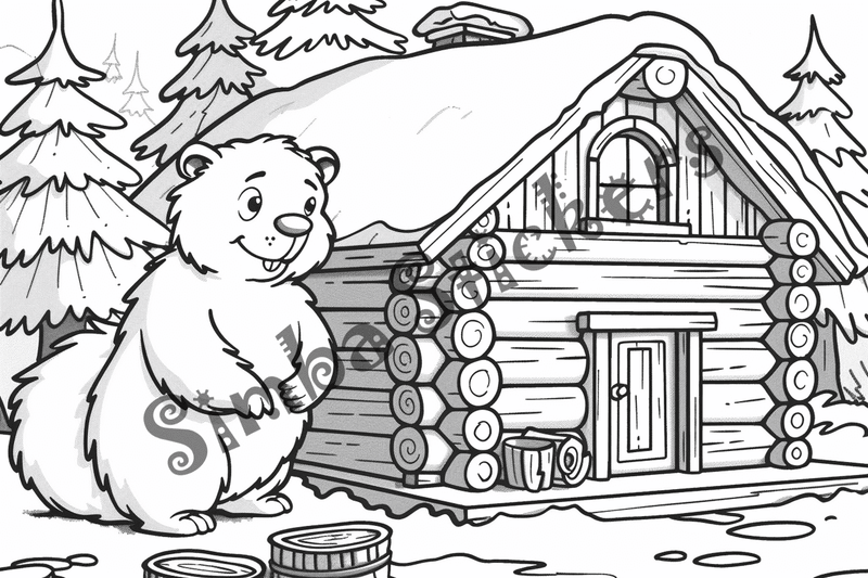 Colouring pages, bundle of groundhogs, 50 images
