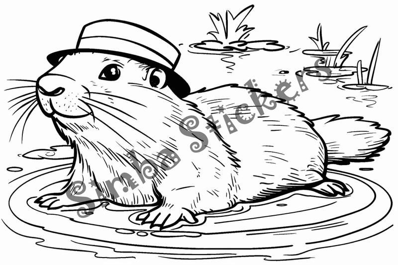Colouring pages, bundle of groundhogs, 50 images 2