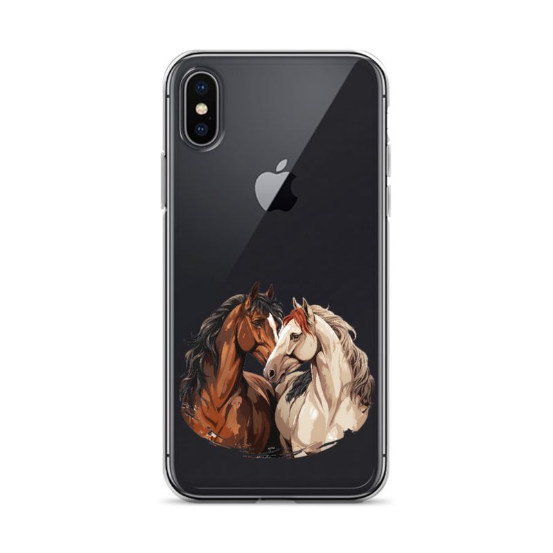 Clear Case for iPhone, Horses nose-to-nose, jbgjpy