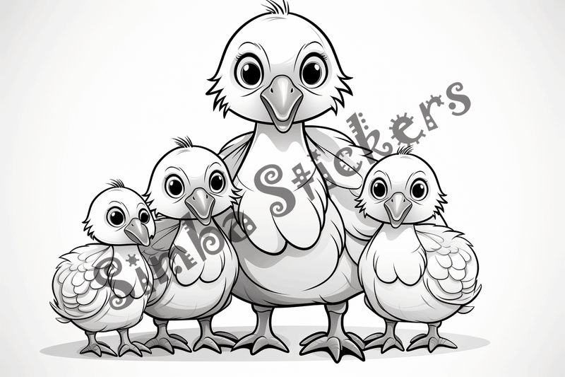 Colouring pages, bundle of turkeys, 50 images