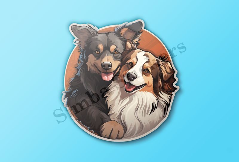 Dogs cuddling
