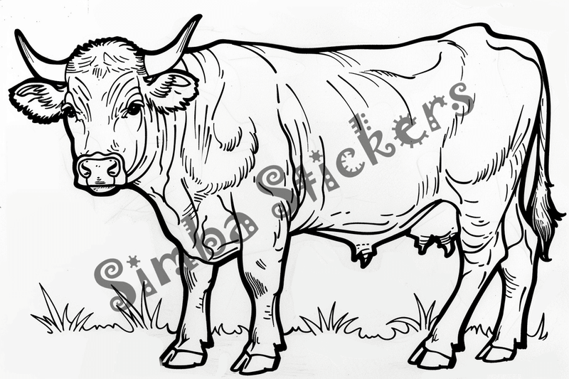 Colouring pages, bundle of cattle, 50 images