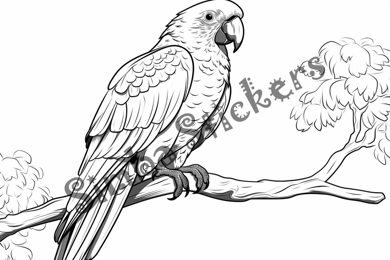 Colouring pages, bundle of parrots 2, 25 images