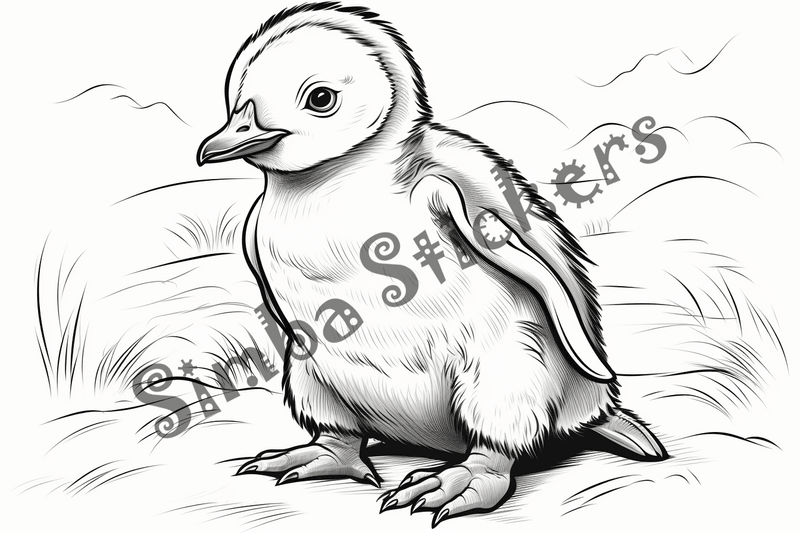 Colouring pages, bundle of penguins 2, 25 images