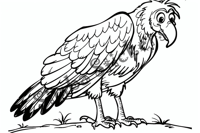 Colouring pages, bundle of singular vultures, 10 images, 9yidlp