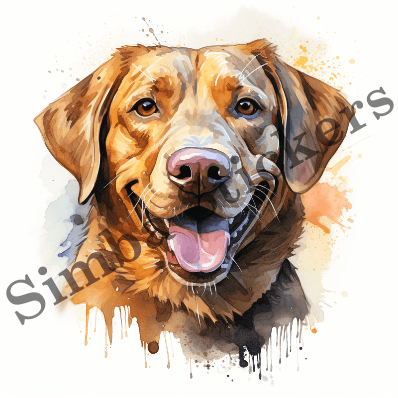 Labrador Retriever dogs, watercolour, image set, 10 images