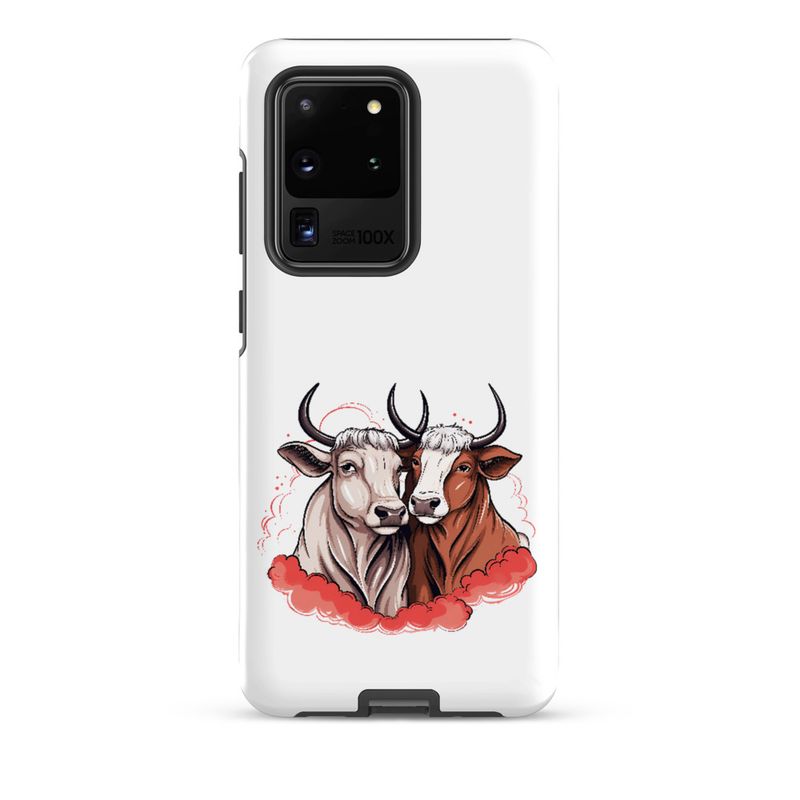 Tough Case for Samsung, Bull and cow, romantic, reddish clouds, qoucds