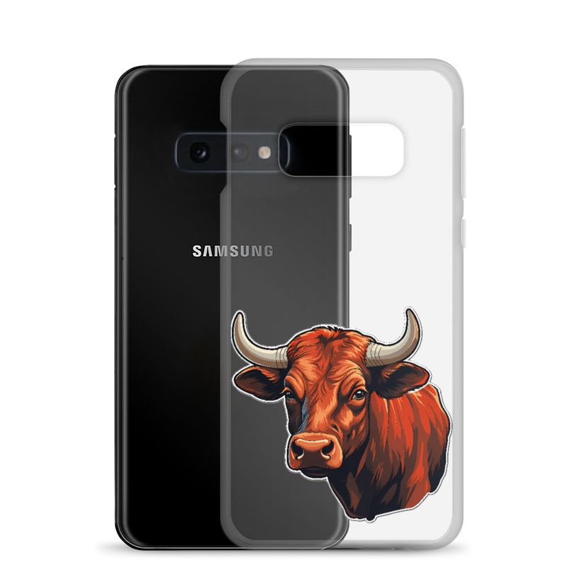 Clear Case for Samsung, Bull face, partial side view, bpor80