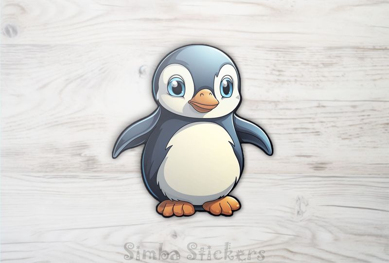 Baby penguin with wings spread out, fqsehz