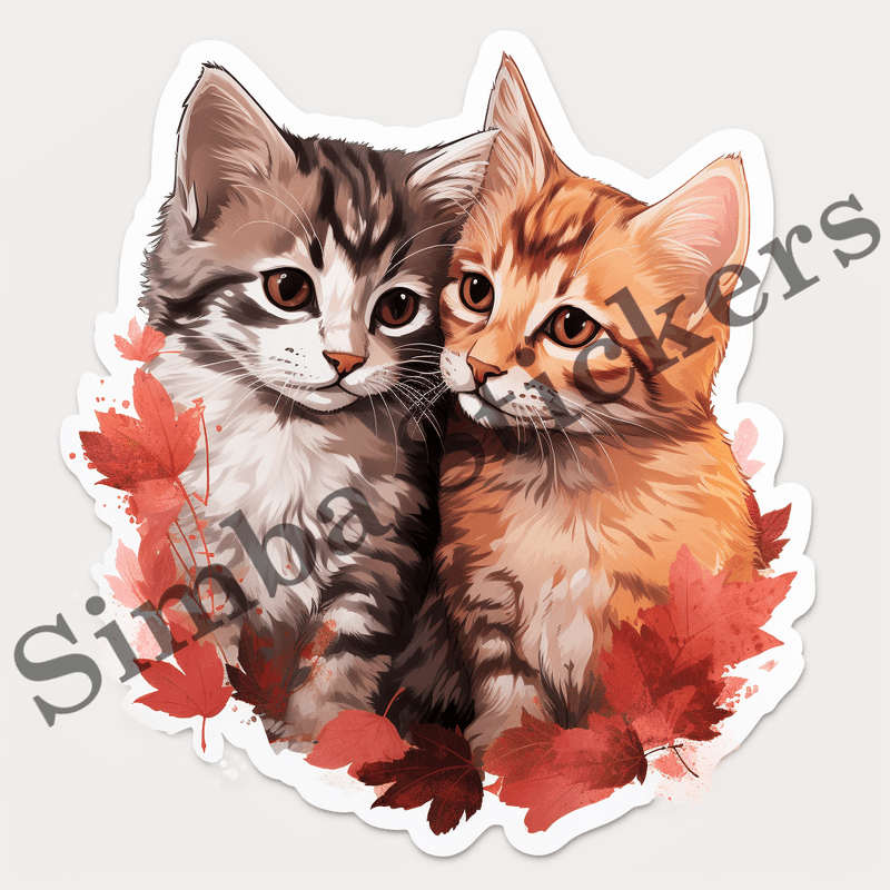 Cats in love, image set, 10 images