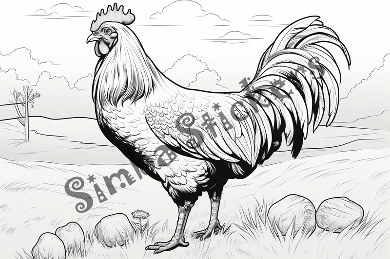 Colouring pages, bundle of chicken, 10 images