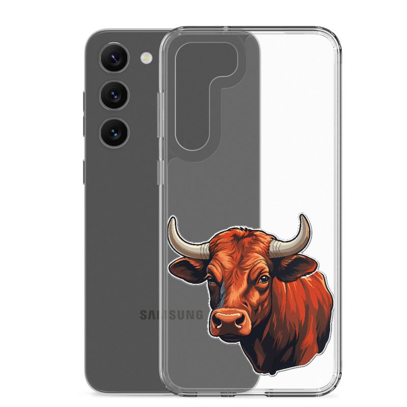 Clear Case for Samsung, Bull face, partial side view, bpor80