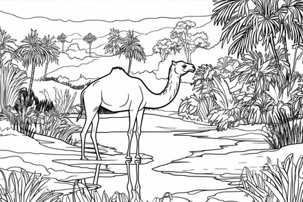 Colouring pages, bundle of camels, 25 images 2