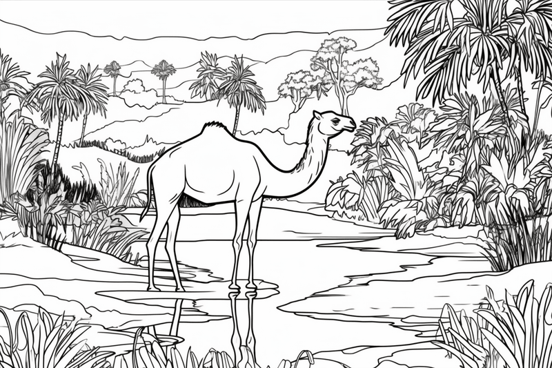 Colouring pages, bundle of camels, 25 images 2